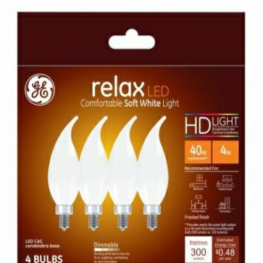 * Clearance Led Chandelier Light Bulbs, Candle Shape, Soft White, 300 Lumens, 4 Watt, 4-Pk.