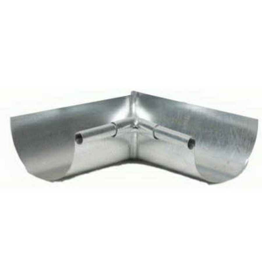 * On Sale Gutter Half Round Mitre, Inside, Galvanized, 5-In.