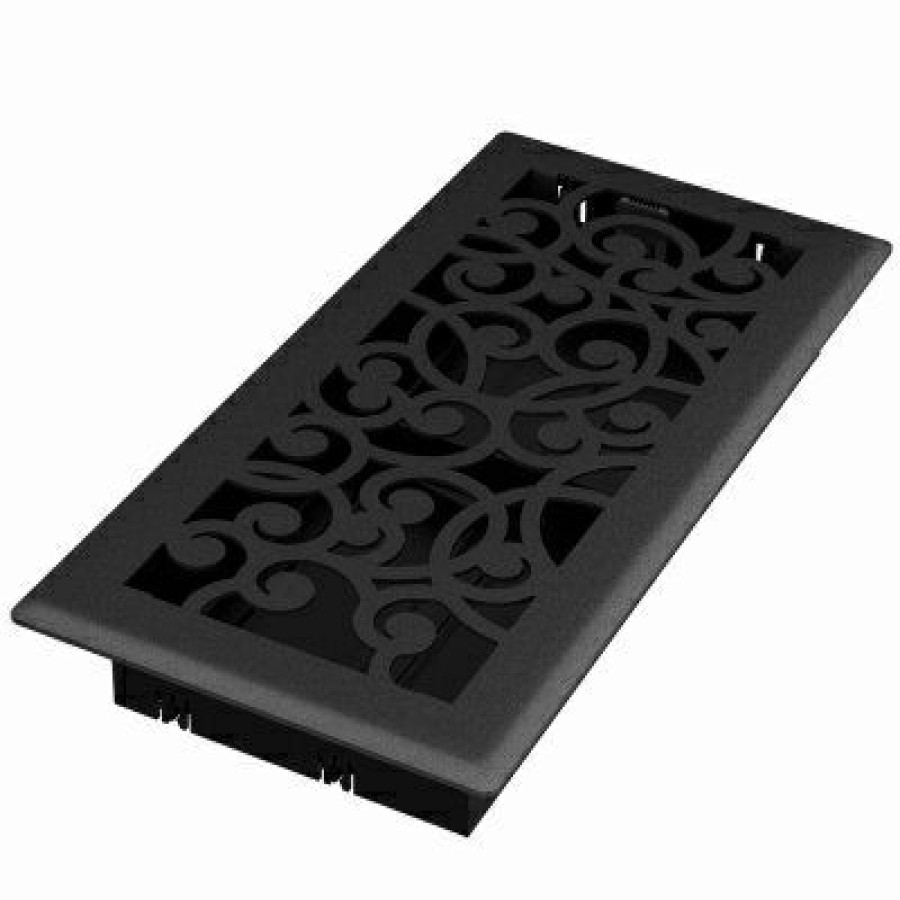 * Special Offers Signature Series Floor Register, Black Iron Wonderland, Steel, 4 X 10 In.