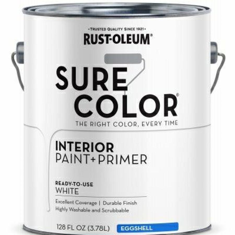 * Limit Offer Sure Color Interior Wall Paint & Primer, Eggshell White, 1 Gallon