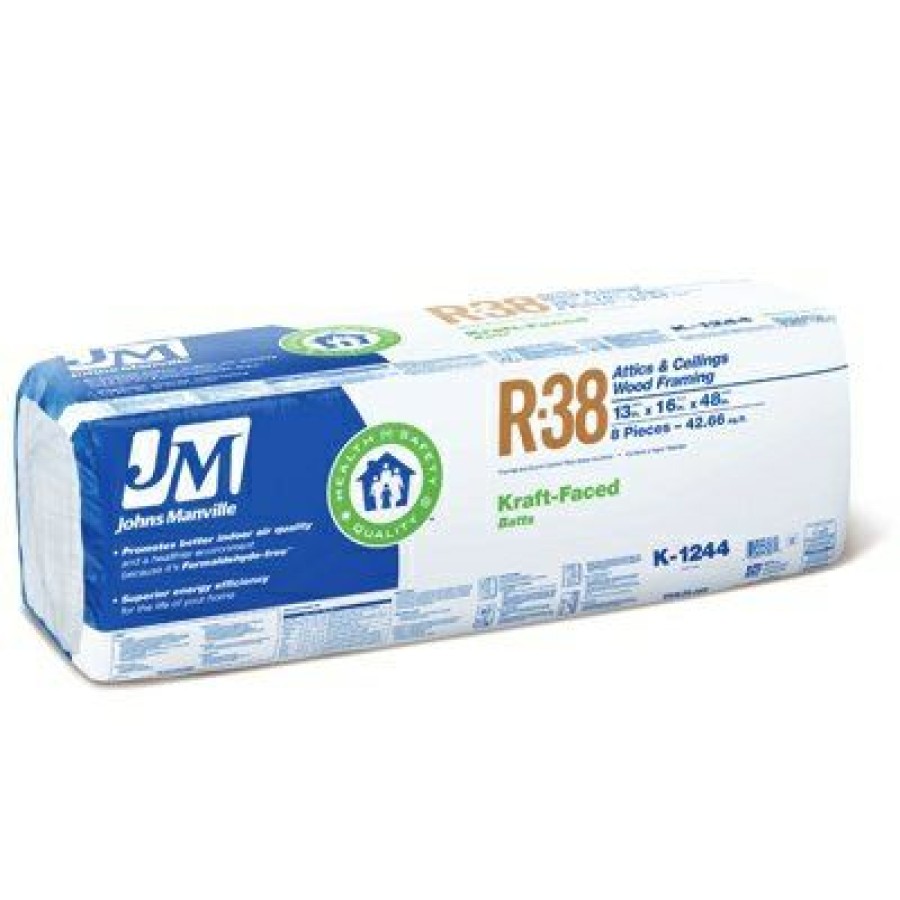 * Clearance R38 Kraft Batt Fiberglass Insulation, 42.66 Sq. Ft. Coverage, 13 X 16 X 48-In.