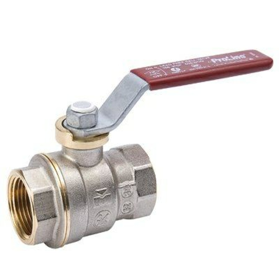 * Prefential Price Full-Port Ball Valve, Forged Brass, Female Pipe Thread, 3/8-In.