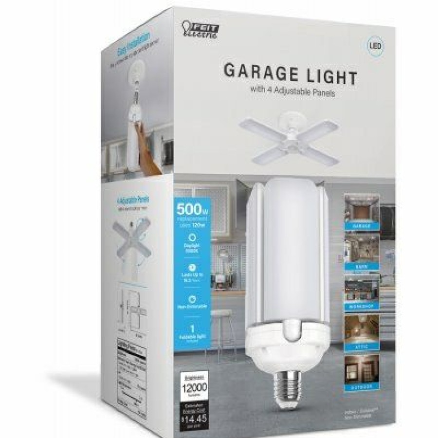 * Prefential Price Frosted Led Garage Light Bulb, 4 Foldable Light Panels, 120-Watts