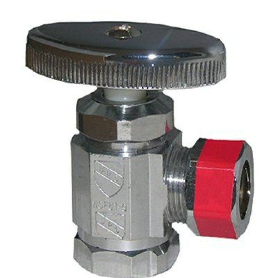 * On Sale Pipe Fitting, Angle Stop Valve, Chrome, Lead-Free, 1/2 Fpt X 1/2-In. Od Compression Outlet