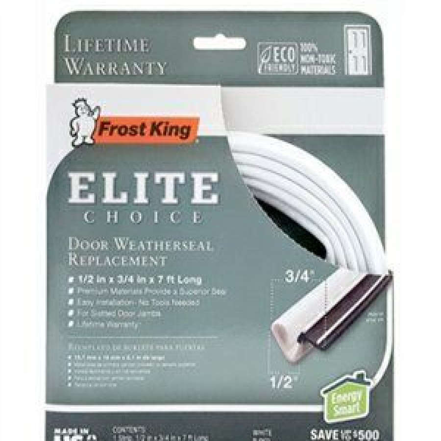 * Limit Offer Elite Choice Door Weatherseal, White, 1/2 X 3/4 X 17-In.