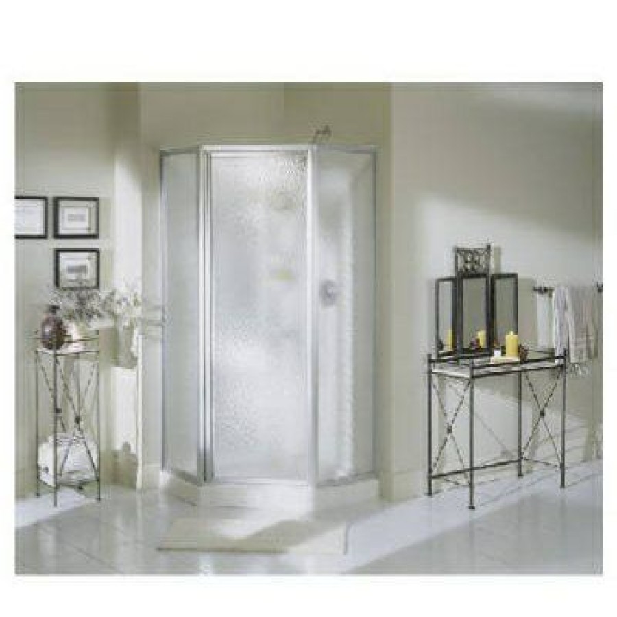 * Clearance Shower Enclosure Kit, Neo Angled-Corner, White, 38-In.