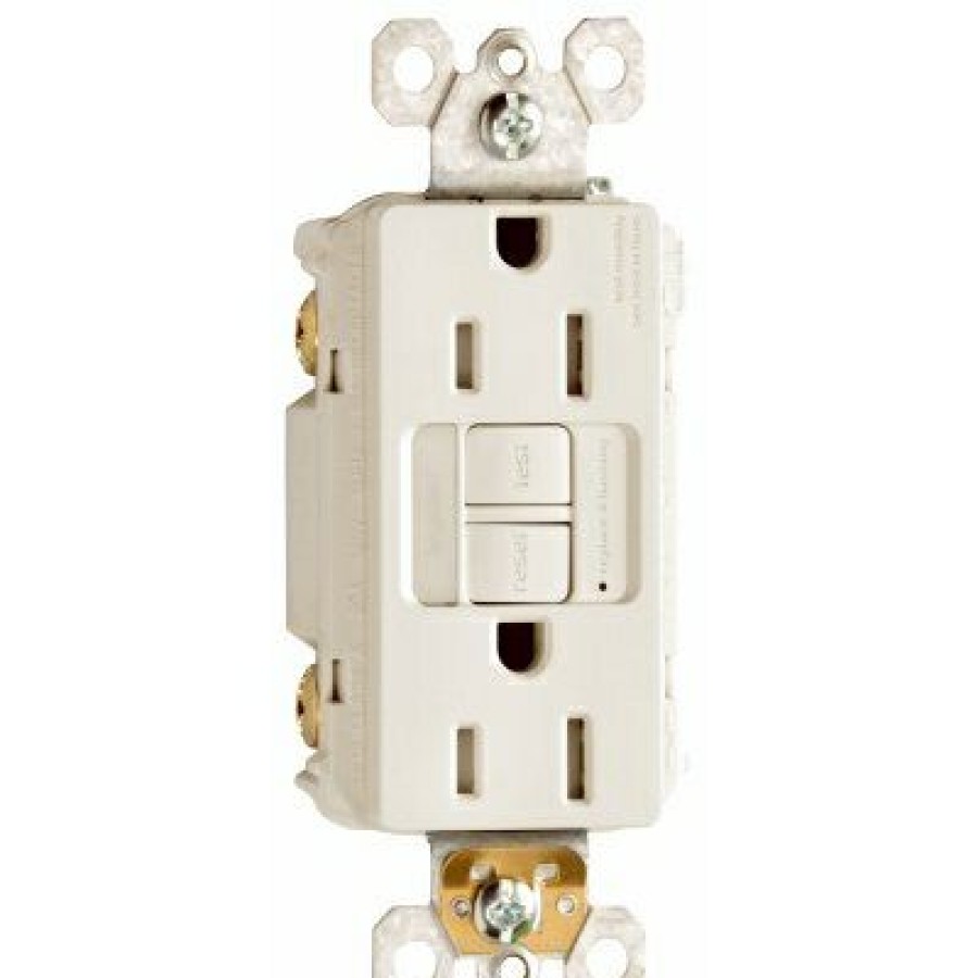 * On Sale Pass & Seymour Gfci Receptacle/Night Light, 15A, Light Almond