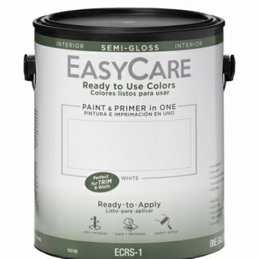 * Sales Online Ready To Use Colors Paint & Primer, Interior Semi-Gloss Latex, White, Gallon