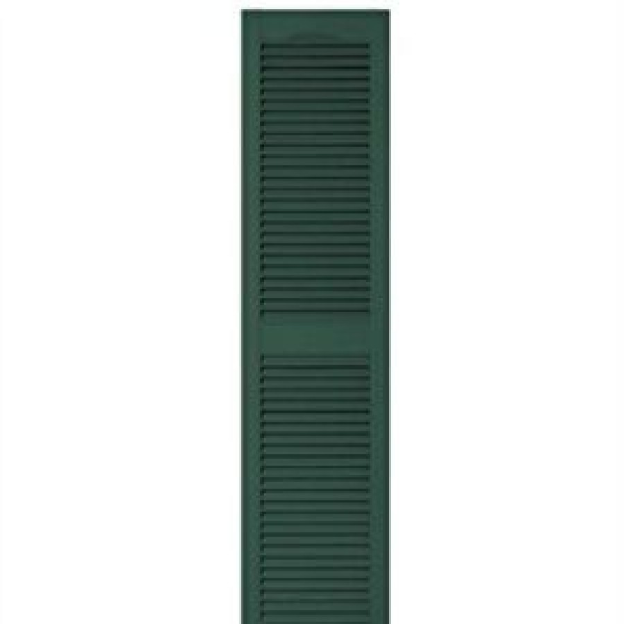 * Sales Online 15 X 60-In. Forest Green Louvered Shutters, Pair