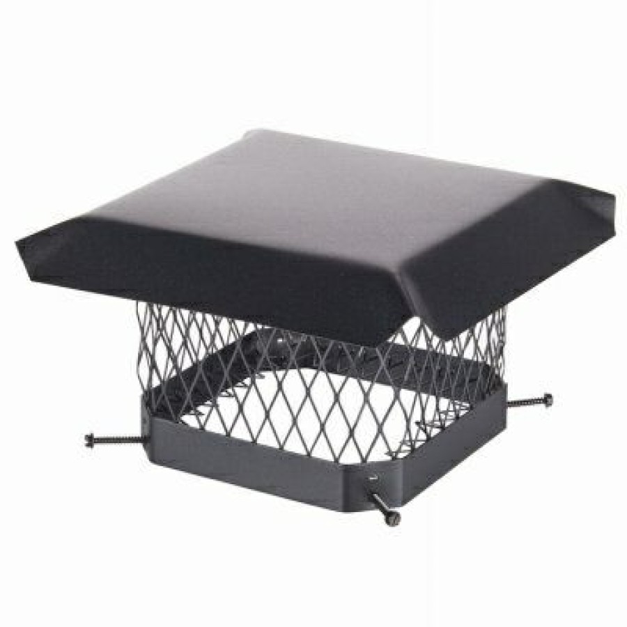 * Clearance Chimney Cap, Black Steel, 9 X 9-In.