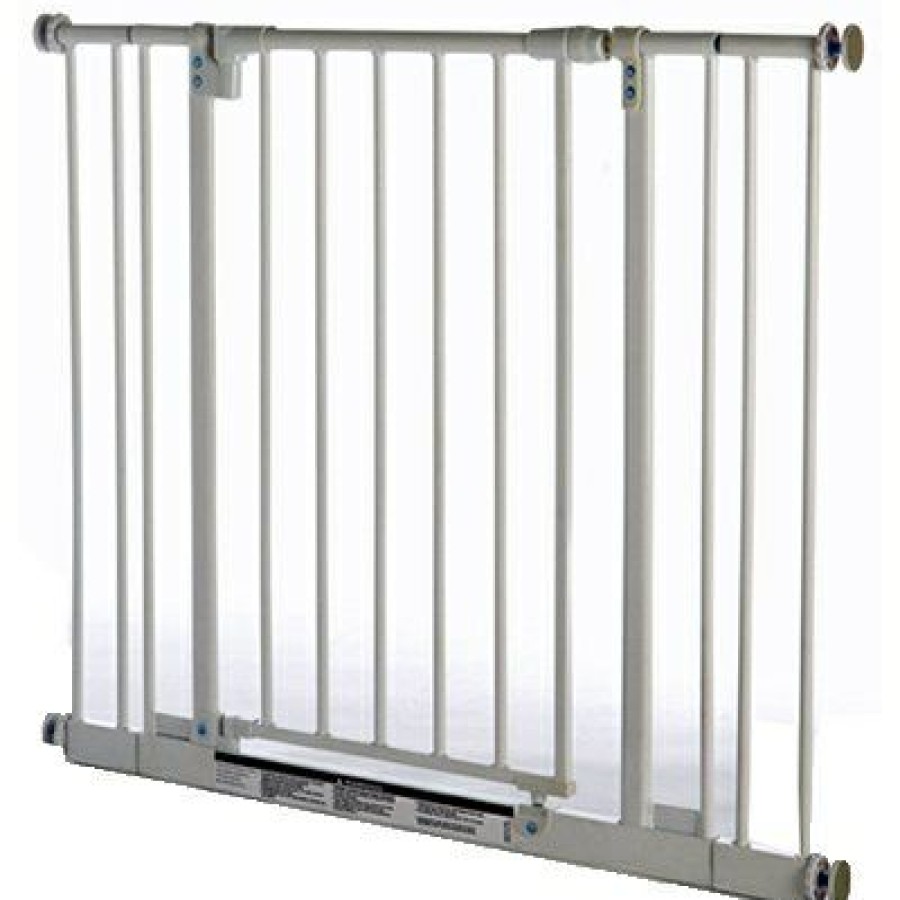 * Half Off Pet Gate, White Metal, 28 To 38.5 X 29-In.