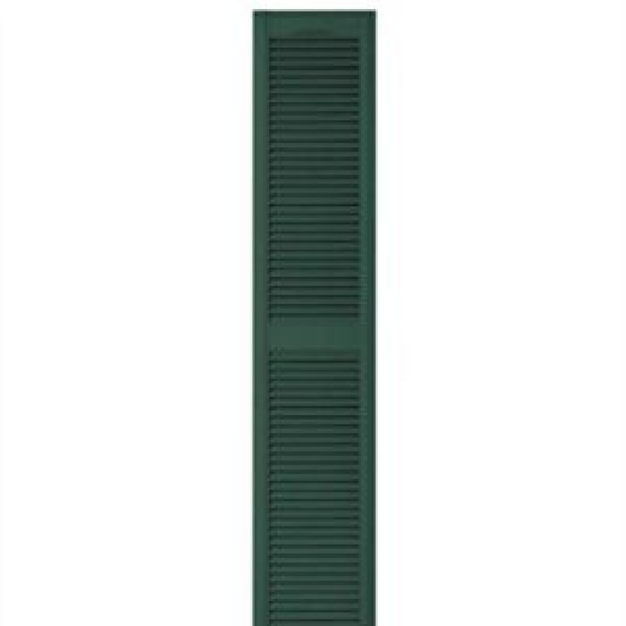 * On Sale 15 X 72-In. Forest Green Louvered Shutters, Pair