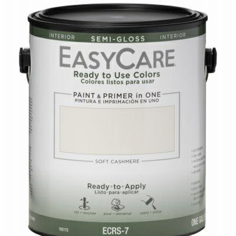 * Limit Offer Ready To Use Colors Paint & Primer, Interior Semi-Gloss Latex, Soft Cashmere, Gallon