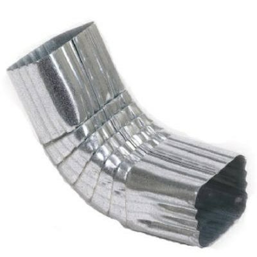 * Discount Online Front Gutter Elbow, Style A, 75 Degree, Mill Finish Galvanized Steel, 3 X 4-In.