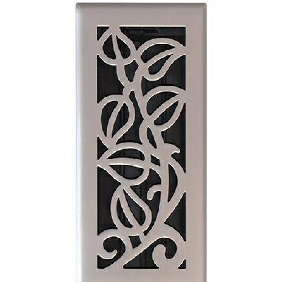 * On Sale Vine Floor Register, Satin Nickel, 4 X 10 In.